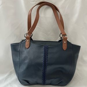 The Sak Bolinas Leather Satchel Indigo